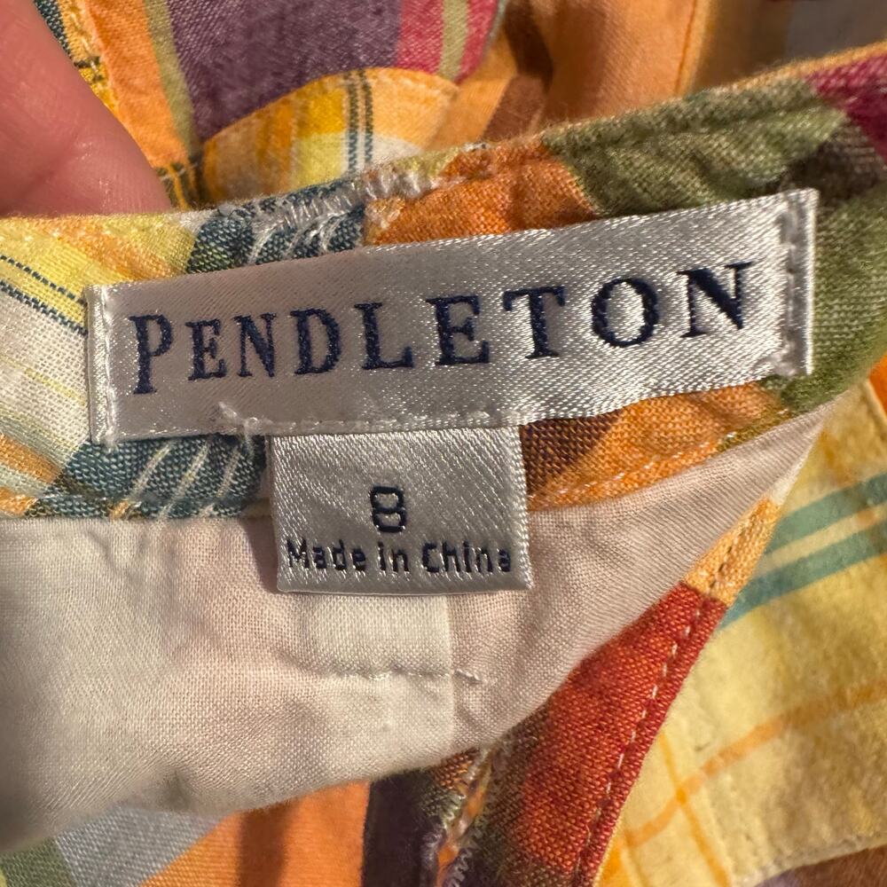 Pendleton Madras Plaid Orange Patchwork Straight … - image 4